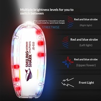 Lampe d'épaule multifonctionnelle rechargeable Smile Shark rouge-bleue à LED clignotante pour extérieur, lampe de patrouille et de travail avec réglage quatre modes