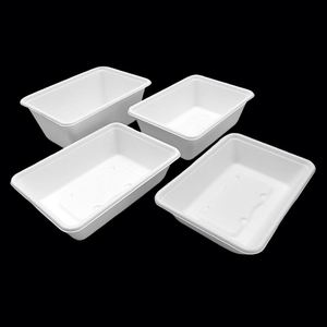 Boîte à lunch carrée jetable biodégradable et micro-ondable de 1000 ml, conteneur alimentaire à emporter - Product Image 4