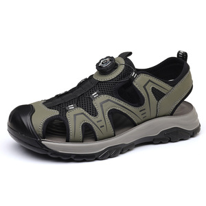 Men's Summer Mesh Casual <b>Sandals</b> Open Toe <b>Flat</b> Rubber Sole Breathable Rotating Buckle Outdoor Shoes - Product Image 5