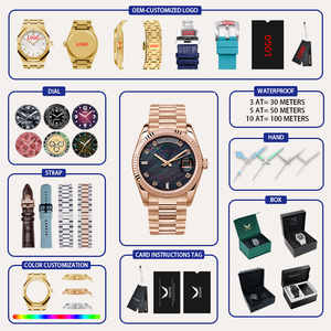 Luxuriöse Quarz-Armbanduhr im klassischen Stil für Herren, wasserdicht bis 3 ATM, mit Diamantskala, Datums- und Tagesanzeige, beste Uhren mit Perlmutt-Zifferblatt - Product Image 4