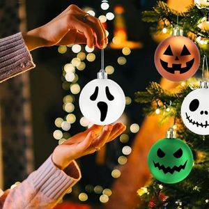 Halloween Ornament Set 12Pcs 6Cm Spooky Mirror <b>Balls</b> With <b>Bats</b> Pumpkins, Party Decor for Home & Tree - Product Image 3