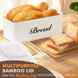 Caja de almacenamiento de madera para rebanador de pan de bambú, organizador práctico para repostería y tostadas en la cocina - Product Image 2