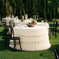 Nappe Ronde en Polyester Personnalisée pour Vente en Gros, Nappe de Cocktail Empilable pour Mariage, Événement, Banquet, Hôtel