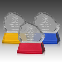 Trophée Noble Sales Star Iceberg avec base noire pour récompenses annuelles, reconnaissance d'entreprise, cérémonie d'affaires, souvenirs