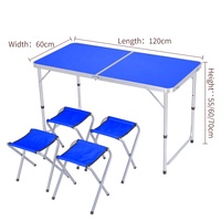 YILU Ensemble de chaises de table de pique-nique pliables à hauteur réglable Ensemble de tables et de chaises pliantes d'extérieur portables et résistantes