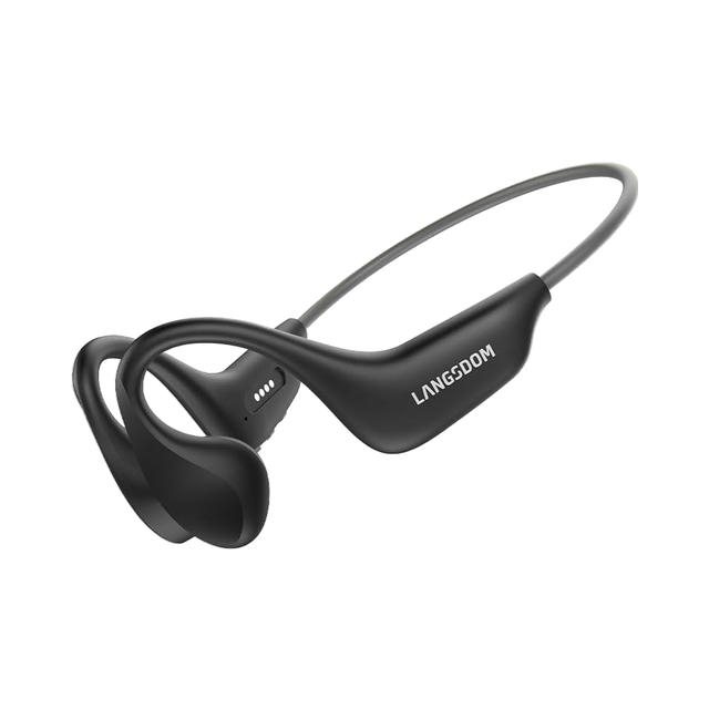 For Langsdom BE20 Bone Conduction Sports Headphones 16GB MP3 for Bluetooth 5.4 IP68 Waterproof Open-Ear Running Headset Mic 8.5H