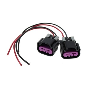 Connector For Cadillac Escalade Chevrolet Engine Cooling Fan Motor 13580874 2 Position <b>Black</b> With Purple Insert - Product Image 1