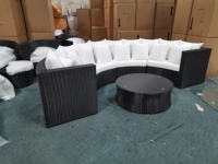 Gartenmöbel runde Couch Rattan Halbkreis Outdoor Lounge Möbel