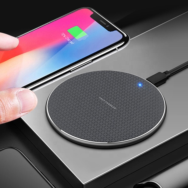10W Ultrathin Fast Charge Wireless Charger Pad for Mobile Phone Promotional Gift Round Shaped