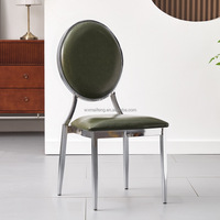 Nouvelle Chaise de salle à manger modulable en métal et cuir, style antique, empilable, confortable, pour extérieur, usage hôtelier et commercial