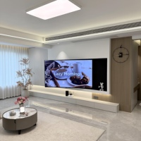 Meuble TV avec cheminée électrique coulissante à LED de 62 pouces pour décoration intérieure moderne