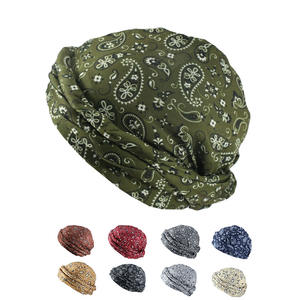 Sombreros de turbante para hombre, estampado africano, elástico, informal, para hombre y mujer, pañuelo africano que combina con todo, gorra de manga Amoeba - Product Image 2