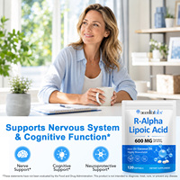 Acentiallabs Extrait Végétal Antioxydant Huile de Coco Acide R-Alpha-Lipoïque Gélules Soutien Anti-Âge Niveaux de R-ALA Gélules