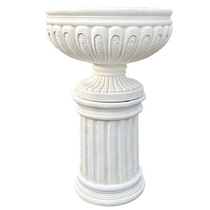 Vaso da <span class=keywords><strong>Fiori</strong></span> Grande con Base a Colonna Romana in Ossido di Magnesio Fatto a Mano in Stile Europeo, Centrotavola Decorativo per <span class=keywords><strong>Villa</strong></span> - Product Image 1