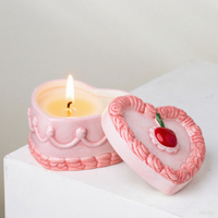Yuanwang Cake Pot à bougie cylindrique en céramique vide, récipient pour desserts en forme de cœur, vases à bougies uniques et personnalisés