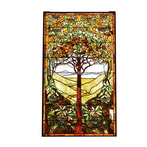 Bloc de vitrail Tiffany personnalisé motif pommier, solide, pour porte, fenêtre, cloison, décoration murale, éclairage - Product Image 1