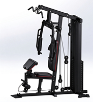 Appareil de musculation multifonctionnel 2-en-1 pour entraînement complet du corps, machine de force à station unique avec poids réglable pour la remise en forme à domicile