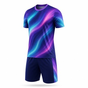 Set Jersey Sepak Bola Sublimasi Custom 2026 Pola Aurora Prism Cepat Kering Bernapas Seragam Sepak Bola OEM ODM Perlengkapan Tim MOQ 1 - Product Image 6
