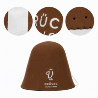 Chapeau de sauna en feutre de laine unisexe, respirant, moulé sans couture, isolant thermiquement, avec logo brodé personnalisé, pour spa, hammam, banya