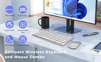 78keys Komputer Portabel Ultra Tipis dengan Tombol Senyap, Keyboard dan Mouse Nirkabel 2.4G Combo