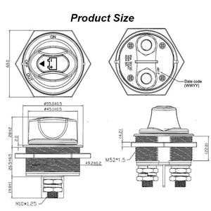 Saklar Pemutus Baterai 2-Posisi Blue Sea 6006 Heavy Duty |   Isolator Pemutus Sirkuit 12V-48V untuk Kendaraan Otomotif, Kelautan & Darat - Product Image 3
