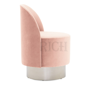 Silver Circular Base <strong>Occasional</strong> <strong>Chair</strong> Modern Nordic Living Room Luxury Lounge <strong>Chair</strong> <strong>pink</strong> Velvet Swivel Accent <strong>Chair</strong> - Product Image 5