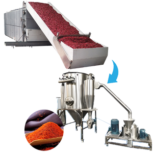 เครื่องอบพริกแบบสายพานตาข่าย รองรับอุปกรณ์บดผง ระบบหมุนเวียนอากาศร้อน เครื่องบดและอบพริก - Product Image 1