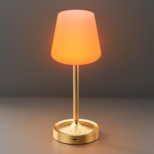 Lampe de table portable étanche sans fil, lumière de douche rechargeable à luminosité réglable, lampe de table extérieure à bouton mécanique - Product Image 1