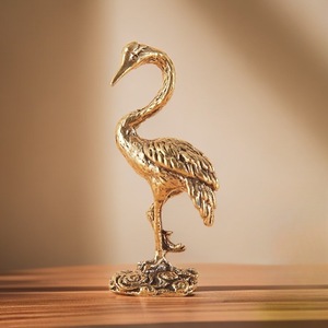 Décoration miniature grue en métal pour figurine de thé, ornement de table pour salon - Product Image 5