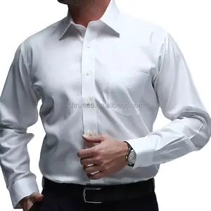 Pamuk kraliyet Oxford bükülmüş beyaz uzun kollu elbise erkek T Shirt moda iş tasarım erkek Slim Fit elbise gömlek