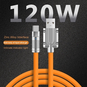 Cable USB <span class=keywords><strong>Tipo</strong></span> <span class=keywords><strong>C</strong></span> de 120W Extra Grueso de 6A para <span class=keywords><strong>Huawei</strong></span> <span class=keywords><strong>P30</strong></span> P40 <span class=keywords><strong>Pro</strong></span> para Xiaomi POCO, Cable de Carga Rápida de 66W, Cable de Datos USB-<span class=keywords><strong>C</strong></span> - Product Image 2
