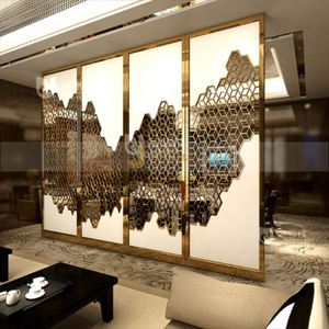 EX348 Modern Luxury Stainless Steel Multi Functional Durable <b>Wall</b> Hall Divider Laser Cut Partitions for Hotel Lobby - Product Image 2
