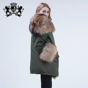 Fashion Women Winter <strong>Parka</strong> Coats Khaki <strong>Green</strong> <strong>Parka</strong> Jacket Fur Lining Real Raccoon Fur <strong>Parka</strong>