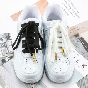 Ujung Tali Sepatu Logam Berkualitas Tinggi Tahan Lama Hitam & Putih Tali Sepatu Datar Poliester untuk Sneakers - Product Image 5
