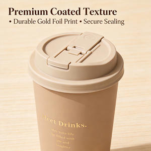 Gobelets en papier de 12 oz, couleur neige, très vendus, en gros, avec couvercles hermétiques pour café et thé au <span class=keywords><strong>lait</strong></span> à emporter - Product Image 1