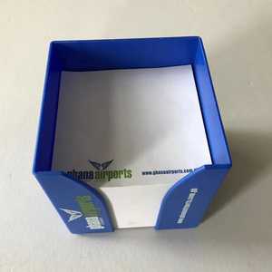 カスタマイズされたロゴプリントプラスチックボックスメモキューブメモ帳紙ブロックオフィス用品とプロモーションギフト用 - Product Image 1