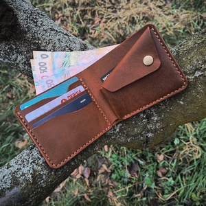 For Boshiho Men's Slim Vintage Crazy Horse Genuine Leather Bifold <b>RFID</b> <b>Wallet</b> Customized Short Type Cards Holder Anti-theft Nylo - Product Image 1