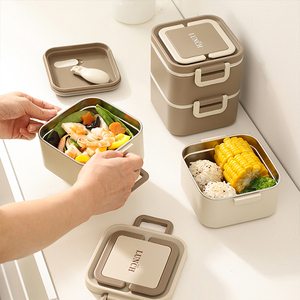 Lonchera Térmica de Acero Inoxidable para Niños y Recién Nacidos, de Tres Niveles, Apta para Microondas, de Grado Alimenticio, para la Escuela - Product Image 6