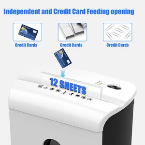 Trituradora de papel de corte cruzado DB Woolsche de 12 hojas, nivel de seguridad con cubo de extracción de 4,76 galones para triturar tarjetas de crédito y CD - Product Image 4