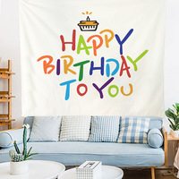 Tenture murale motif joyeux anniversaire mignon décoration de fête à la maison tapisserie