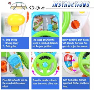 Juguete conductor máquina plástico bebé Aprendizaje Temprano música educativa simulación conductor juego volante niños coche conducción juguete - Product Image 4