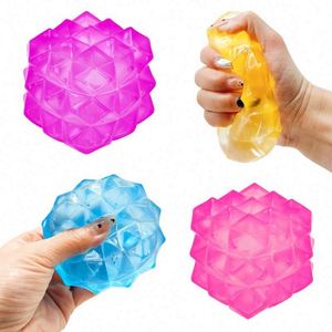 Nee Doh-Style Squishy TPR Stress Relief Toy-Water Cube/Polygonal Ice <b>Block</b>/ Cube Squeezable Fidget Toy for Ages 5+ - Product Image 4