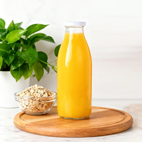 Bouteille de lait en verre personnalisée la plus vendue avec bouchon à vis en métal, contenants à lait 100 ml 250 ml 500 ml 750 ml 1 L transparent