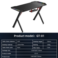 Meubles de maison très demandés, bureau de jeu pour ordinateur avec éclairage LED RGB, bureau de jeu pour ordinateur de haute qualité, table de jeu pour gamer