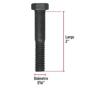 FIERCE 7/16 \ "X 2 \" Boîte à vis en acier de qualité 5 avec sac de 3 unités avec 40 vis pour usage industriel - Product Image 3