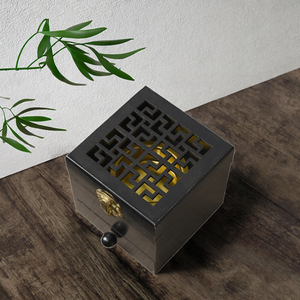 Hand-hollowed-out Sandalwood <b>Incense</b> Burner Bukhoor Tibetan Aromatherapy Star Anise -<b>Box</b> Summer Scent Office Home Decor - Product Image 3