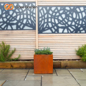 Pot de fleurs en acier Corten, grand bac vertical carré, bordure de jardin, couleur personnalisée, style minimaliste, résistant à la corrosion - Product Image 5