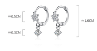 Sterling Silber Kubisches Zirkon Blumen-Anhänger Creolen S925 CZ Blumen-Creolen