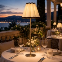 Lampe de buffet simple E14 rechargeable DC, résistante à l'eau IP54, avec télécommande, pour terrasses d'hôtels et patios de restaurants