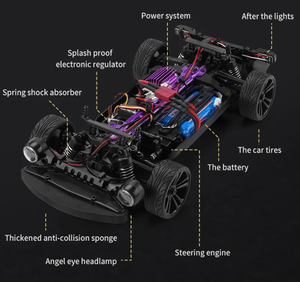 New SJY-16303 RC CAR High-Speed 1/16 Scale 4WD 35KM/H Drift 80M <b>Remote</b> Control Distance 2.4G 7.4V Lights USB Cable 4-Channel - Product Image 4